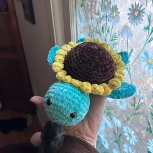 Handmade Crochet sunflower turtle